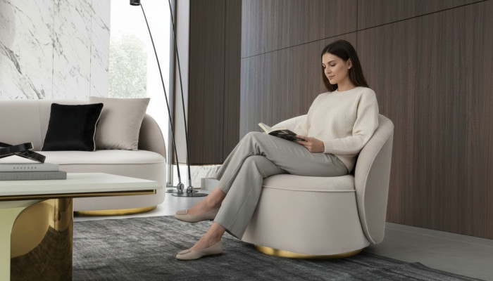 Moderne fauteuil met één zitplaats, ontwerp fauteuil voor woonkamerinrichting, 1-zitsbank.