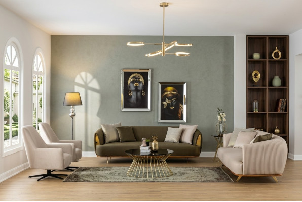 Luxe bankstel Modern set 3+2+1+1 zitsbank bankstel Design bankstellen