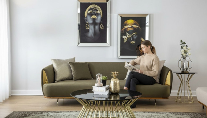 Luxe bankstel 3-zits stof Woonkamer Modern design banken Bekleding Bankstellen