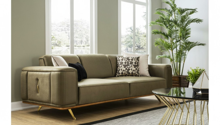 Chesterfield Bank 4 zit woonkamer vierzits ontwerp zwart textiel bankstellen
