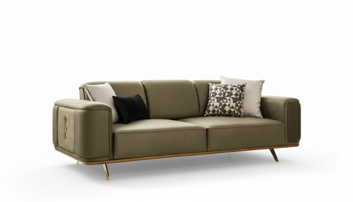 Chesterfield Bank 4 zit woonkamer vierzits ontwerp zwart textiel bankstellen
