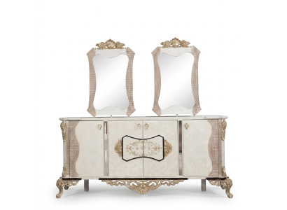 Dressoir met spiegel set Eetkamer Barok commodes Houten ladekast Houten kast Nieuw