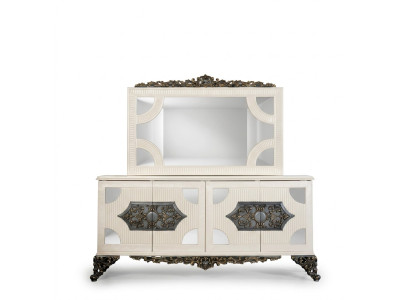Ladenkast met spiegel Edele commode Buffet Barok Rococo houten dressoir
