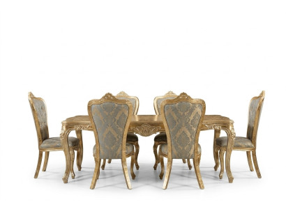 Eetkamer Eettafel 6x Stoelen Tafel Luxe Tafels Klassieke Eetgroep Set 7-delig.