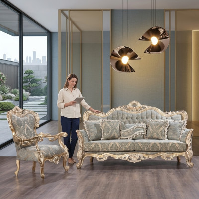 Sofaset Klassieke Luxe Bankstellen Fauteuils Woonkamerset 3+1 Zitplaatsen Chesterfield
