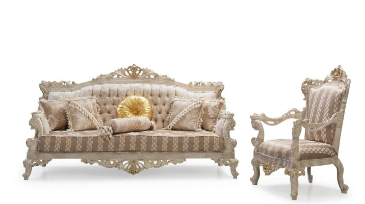 Sofagroep Klassieke luxe banken fauteuils Woonkamerset 3+1 zits Chesterfield