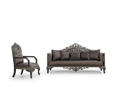 Luxe Chesterfield bankstel 3+1 zits klassieke sofa barok gestoffeerde stoel