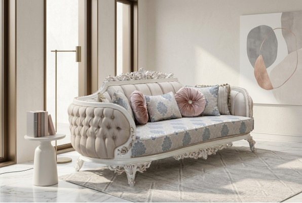 Chesterfield 3-zits designbank luxe gestoffeerde bankstellen van textiel nieuw