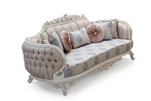 Chesterfield 3-zits designbank luxe gestoffeerde bankstellen van textiel nieuw