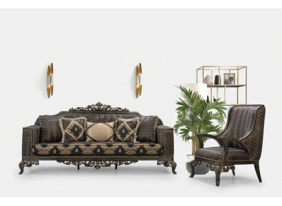 Luxe Chesterfield bankstel 3+1 zitter Klassieke bank Barok gestoffeerde zitplaats