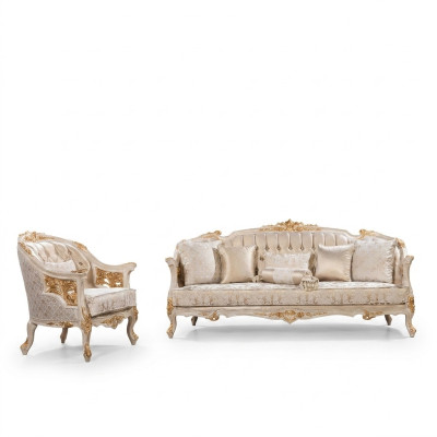 Luxe Chesterfield bankstel 3+1 zitter Klassieke bankstel Barok gestoffeerde zitplaats.