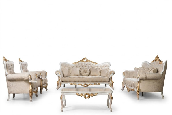 Sofagroep 3311 Zit Set Design Bank Bekleding Banken Klassieker Salontafel