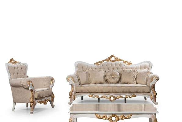 Bankstel 3+1-zits set Designbanken Gestoffeerde banken Leren relaxstoelen Klassiekers