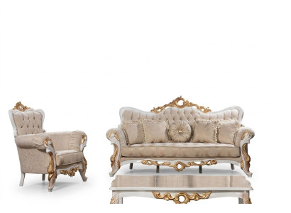 Bankstel 3+1-zits set Designbanken Gestoffeerde banken Leren relaxstoelen Klassiekers