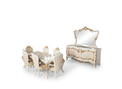 Luxe set eetkamer eettafel stoel XL tafel tafels stoelen hout design 7-delig nieuw