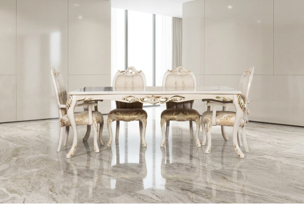 Klassieke eettafel Beige Design Tafel Houten Tafels Meubels Woonkamer