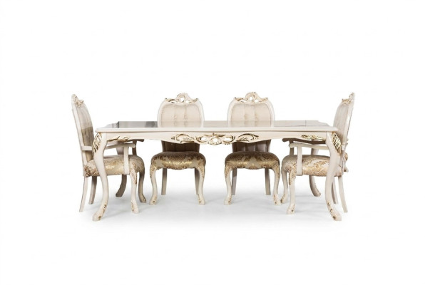 Klassieke eettafel Beige Design Tafel Houten Tafels Meubels Woonkamer
