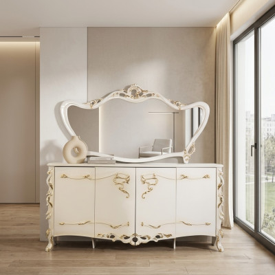 Dressoir Spiegel Set Eetkamer Barok Commodes Houten Commode Houten Kast Nieuw
