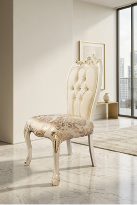 Stoel zonder armleuningen Houten stoelen Luxe stof Ontwerpstoel Fauteuil Nieuw Bekleding