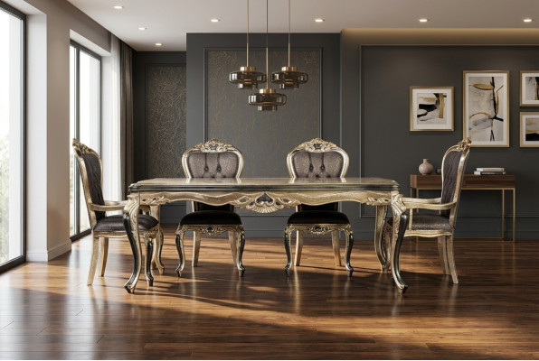 Klassieke eettafel tafel Barok tafels Eettafels Houten tafel 208x108 cm