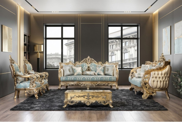 Sofaset 3+3+1+1 Zitsbank Salontafel Bank Stoel Banken Stof Luxe Set 5-delig