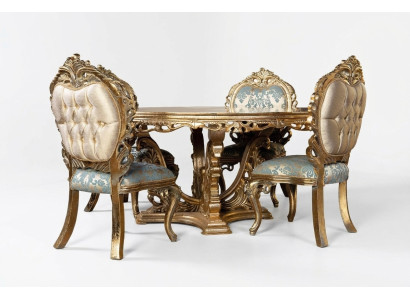Gouden barok eettafel Ronde tafel Ronde eettafels Houten tafels 173cm