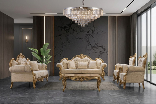 Sofa set 3311 Zit set Design Bank Bekleed Banken Bank Klassieker Luxe