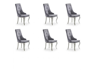 6x Stoel Chesterfield Designer Gestoffeerde Stoelen Zit Textiel Set Nieuw