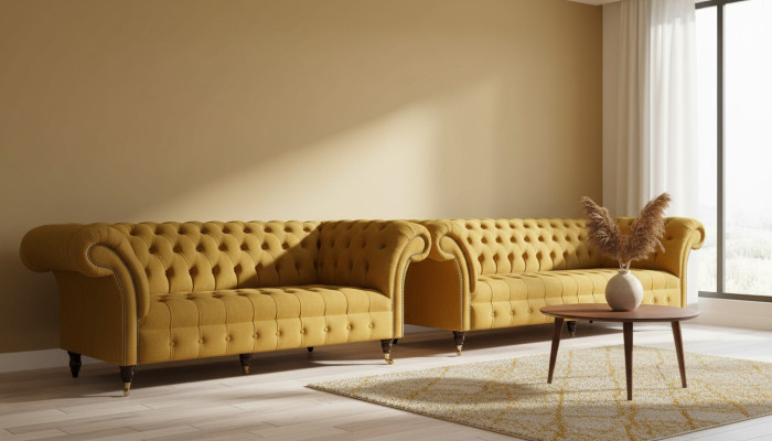 Luxe Beige Bankstel 3+3 zits Moderne Bank Woonkamer Stijl Meubels
