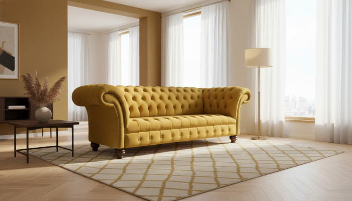 Chesterfield 3-zits ontwerpersofa bank bekleding bankstellen stof