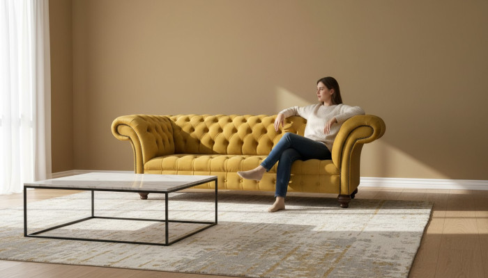 Luxe Chesterfield bankstel 2x 2 zits bankstel Textiel Moderne bankstellen Nieuwe set