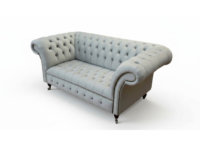 Chesterfield Bank 2-Zits Bank Gestoffeerde Banken Design Luxe Banken Grijs