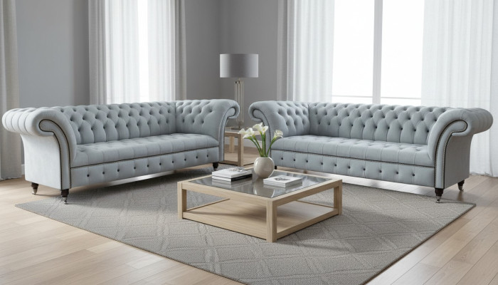Designer Woonkamerset 2x 3-zitsbanken Luxe Woonkamerset Meubels