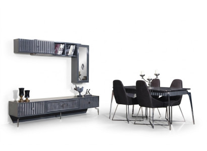 Eettafel 6x Stoel Groep Tafel Meubels 8-delig Set Eetkamerset