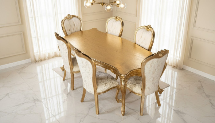 Tafel 6x Stoelen Eetkamerset Compleet Set 7-delig Nieuwe Eethoek