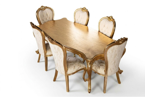 Tafel 6x Stoelen Eetkamerset Compleet Set 7-delig Nieuwe Eethoek