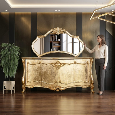 Dressoir Spiegel Luxe Commode Set Meubels Ladenkasten Dressoir Goud