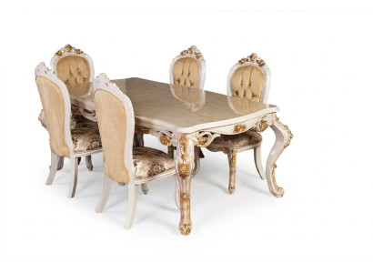 Beige Klassieke eetkamermeubelen Ontwerper eettafel met Chesterfield poslterstoelen