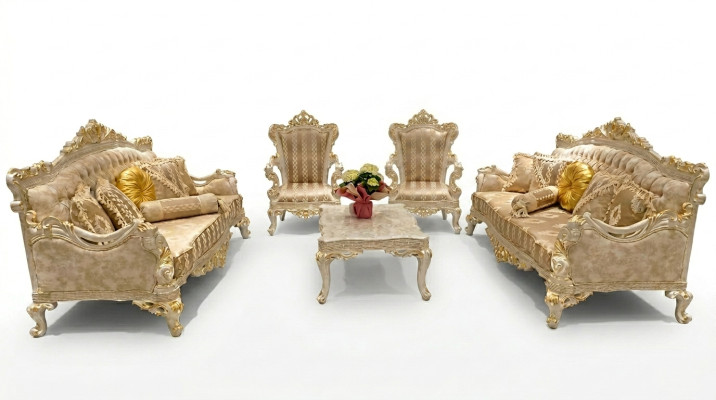 Beige bankstel bankstel set 5-delig salontafel bankstel bankmeubilair