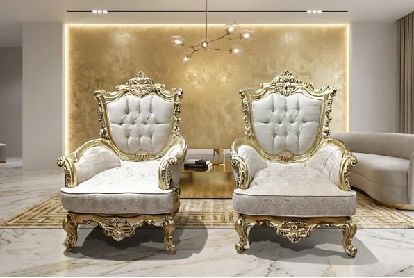 Chesterfield fauteuil Ser Garnituur 1+1 zits bank gestoffeerde meubels inrichting