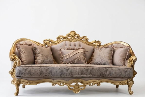 Driepersoons bank Beklede meubels Klassieke sofa Franse inrichting