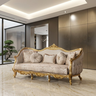 Luxe bank Klassieke driezitsbank Bank Meubels Inrichting Stoffen bank