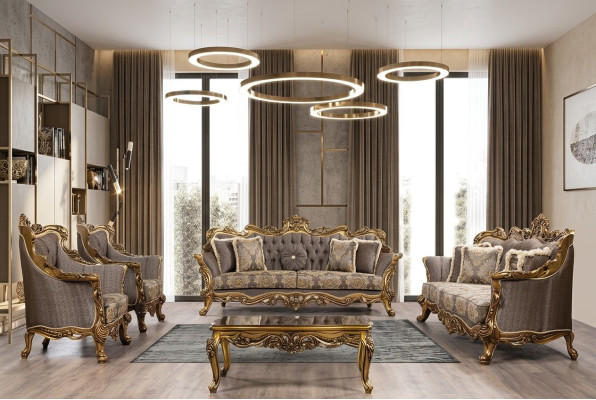 Luxe bankstel Klassieke bank Bank stoffering Meubelset Compleet 5-delig