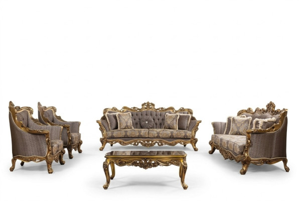 Luxe bankstel Klassieke bank Bank stoffering Meubelset Compleet 5-delig