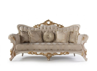 Chesterfield barok bank meubels bank banken stof goud driezitsbank.