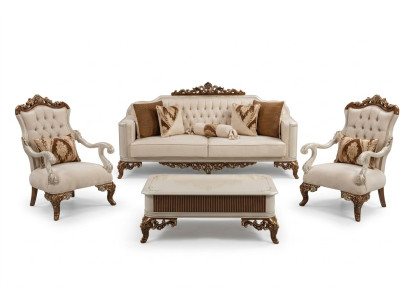 Klassieke bankstel 4-delig. Set 311 zit + salontafel bank Barok Rococo