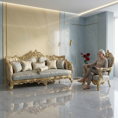 Luxe meubels bankstel 2-dlg. Klassieke meubels bank bankstellen