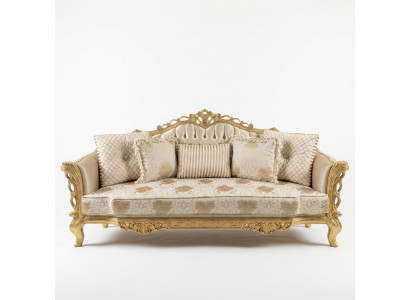 Chesterfield Bank Barok Bank Hout Fluweel Driezits Klassieke Bankstellen Meubels