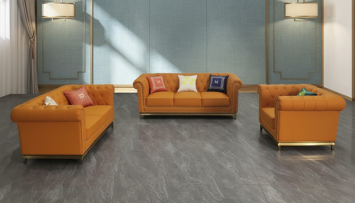 Chesterfield woonkamer bankstel bankstel Luxe set 3+2+1 Oranje Nieuw -> Chesterfield woonkamer bankstel bankstel Luxe set 3+2+1 Oranje Nieuw