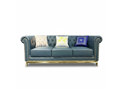 Chesterfield bank Bank meubels Driezitsbanken Stof Roestvrijstalen frame